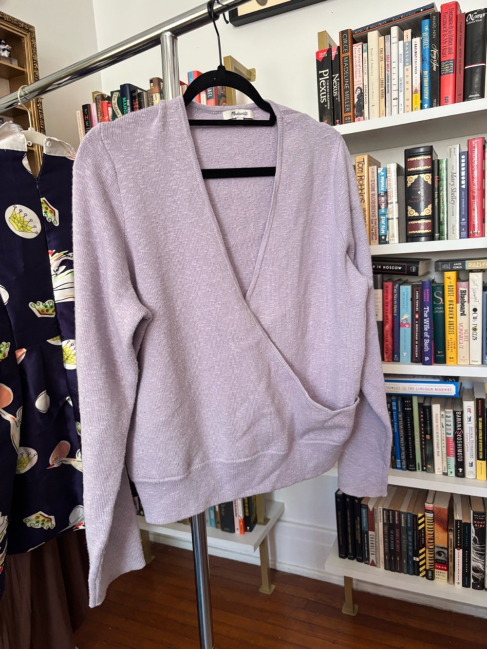 Madewell Lavender V-Neck Wrap Sweater